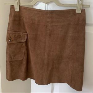 Suede Brown Mini Skirt with side pocket- very similar to Marc Jacobs